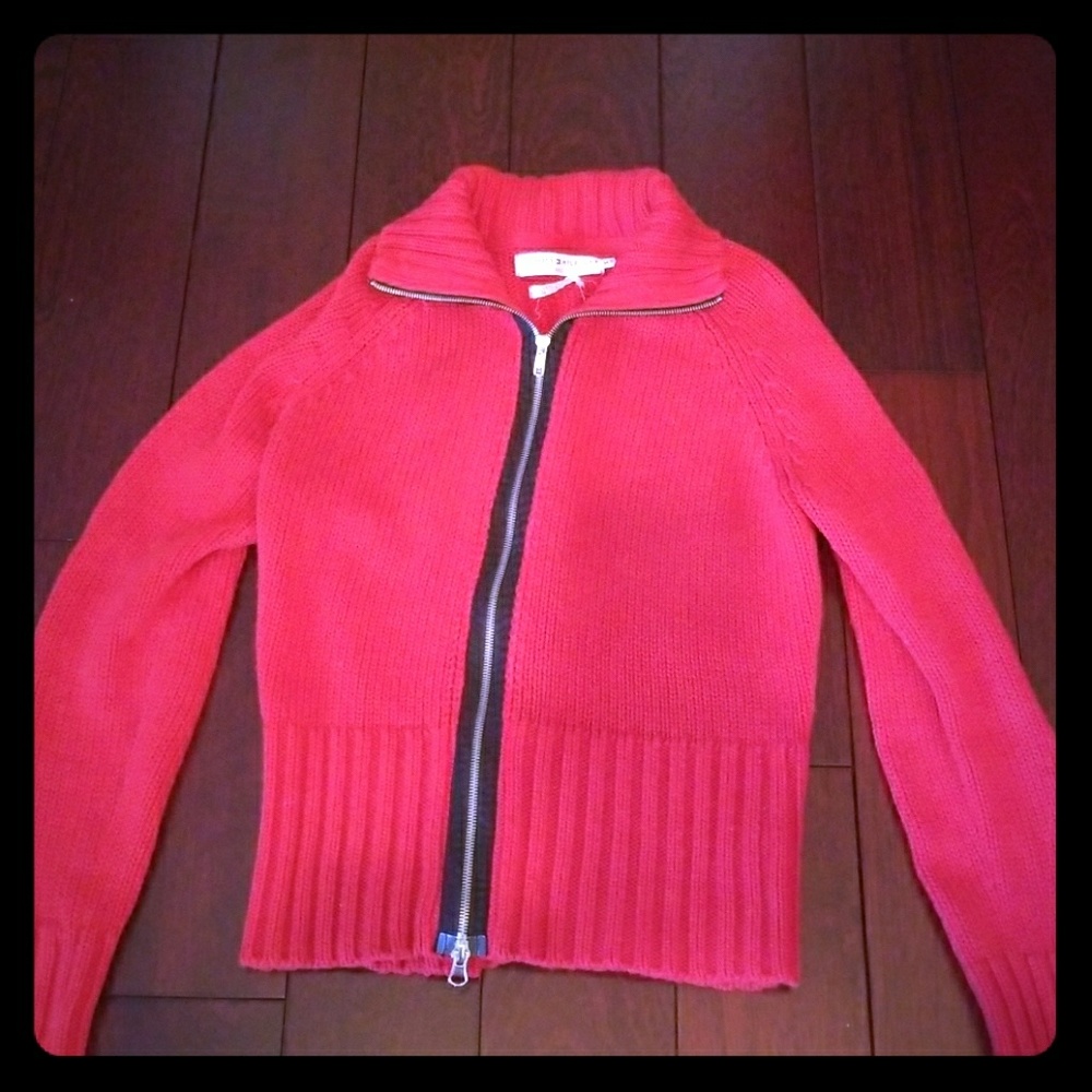 Red sweater zippy